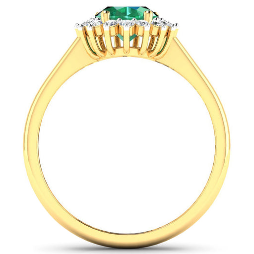 Bids.com 1.87 Carat Genuine Zambian Emerald and White Diamond 14K Yellow Gold Ring Rings White Smoke size 6.00,size 7.00,size 8.00,size 9.00
