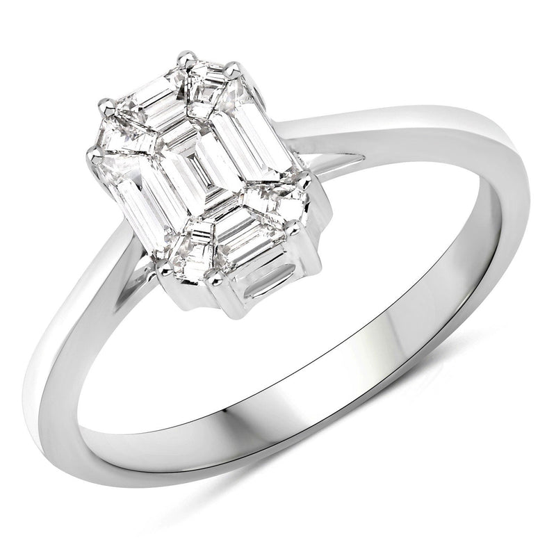 Bids.com 0.48 Carat Genuine White Diamond 18K White Gold Ring Rings White Smoke size 7.00,size 6.00,size 8.00