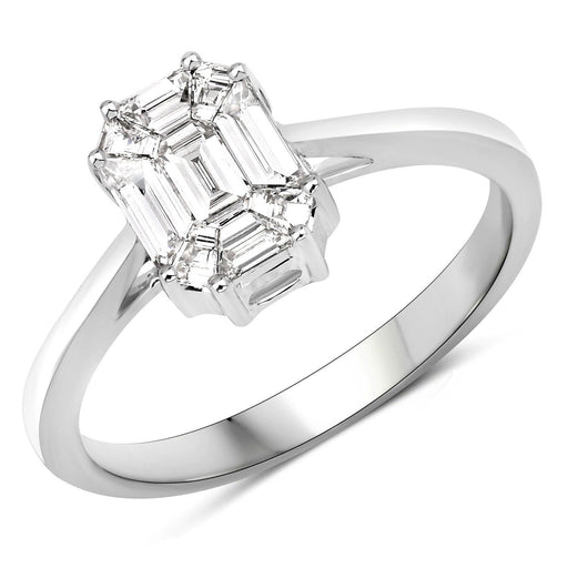 Bids.com 0.48 Carat Genuine White Diamond 18K White Gold Ring Rings White Smoke size 7.00,size 6.00,size 8.00