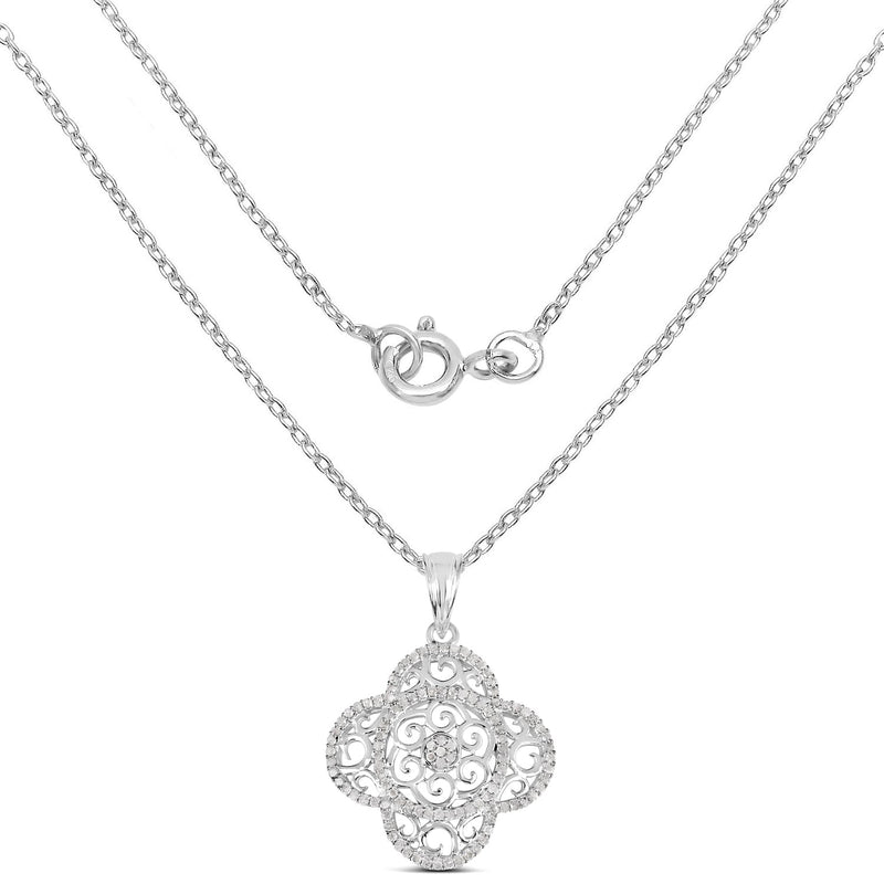 Bids.com 0.57 Carat Genuine White Diamond .925 Sterling Silver Pendant Pendants White Smoke