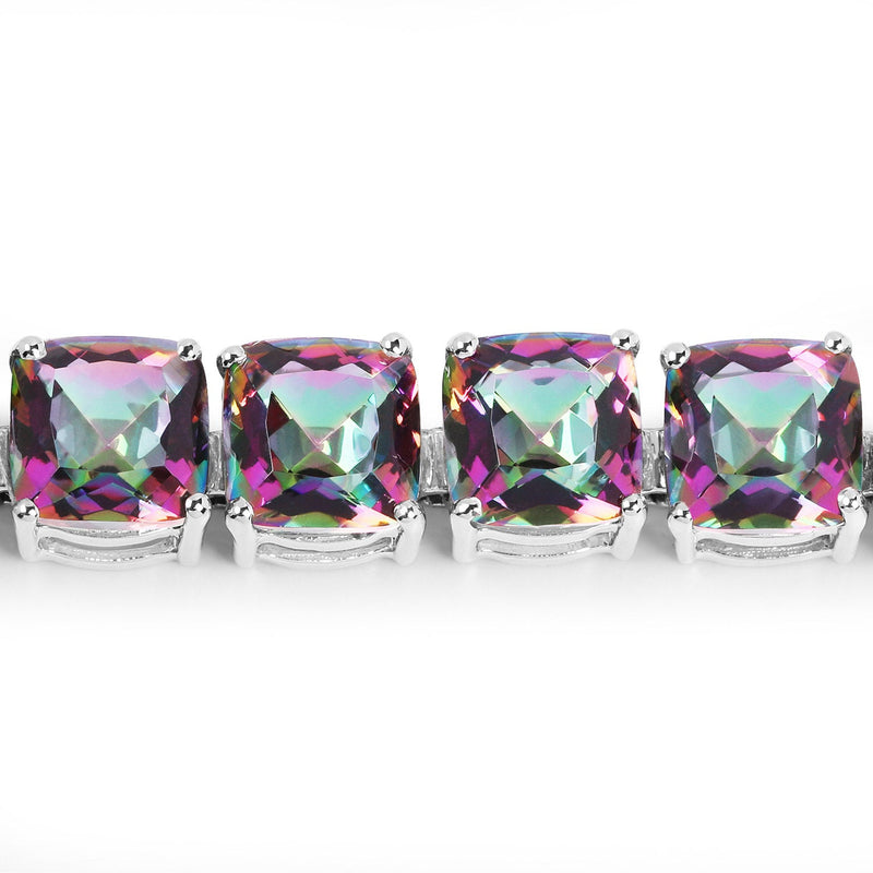 Bids.com 48.93 Carat Genuine Rainbow Quartz .925 Sterling Silver Bracelet Bracelets Light Gray size 7.00,size 7.50