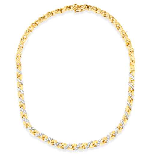 Bids.com 10K Yellow Gold 1 cttw Diamond Riviera Statement Pendant Necklace (J-K, I2-I3) Necklaces White Smoke Yellow.Gold / 18