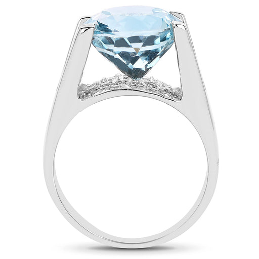Bids.com 7.21 Carat Genuine Blue Topaz and White Cubic Zirconia .925 Sterling Silver Ring Rings White Smoke size 5.00,size 6.00,size 6.50,size 7.00,size 10.00,size 11.00,size 7.50,size 8.00,size 9.00