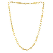 Bids.com 14k Yellow Gold Oval Domed Paperclip Chain Necklace (5.30 mm) Necklaces White Smoke 18 / Yellow Gold