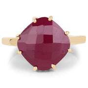 Bids.com 14K Yellow Gold Plated 8.95 Carat Glass Filled Ruby .925 Sterling Silver Ring Rings White Smoke size 6.00,size 7.00,size 8.00,size 9.00