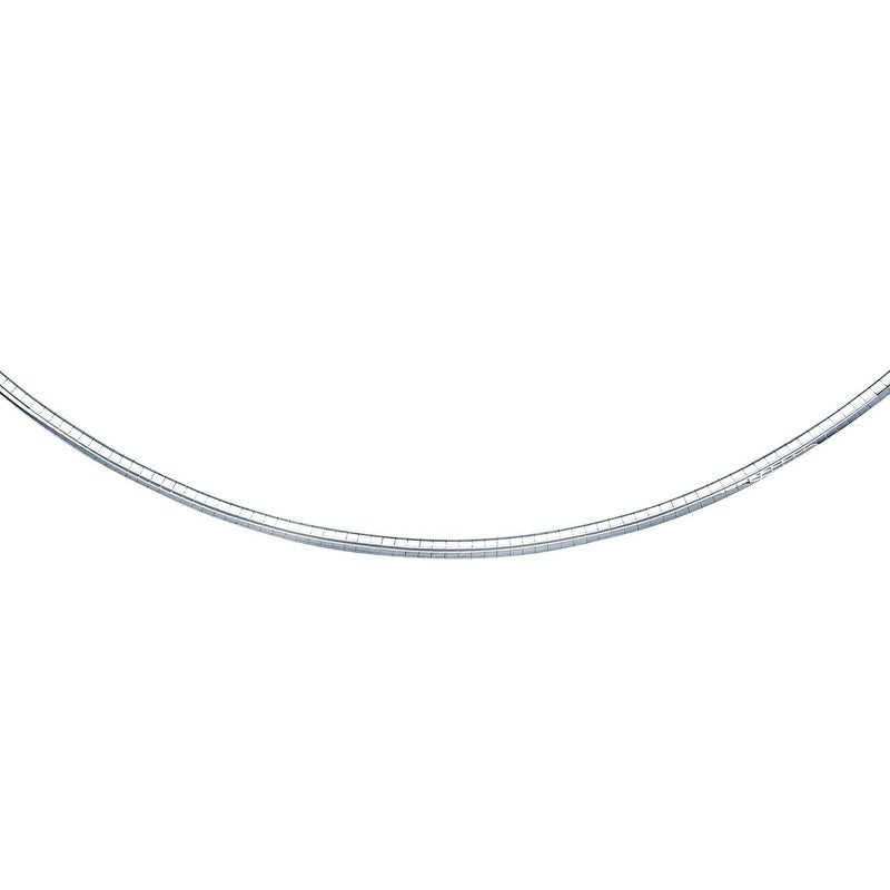 Bids.com 14k White Gold Chain in a Classic Omega (3 mm) Necklaces White Smoke 16 / White Gold,18 / White Gold,20 / White Gold