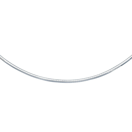 Bids.com 14k White Gold Chain in a Classic Omega (3 mm) Necklaces White Smoke 16 / White Gold,18 / White Gold,20 / White Gold