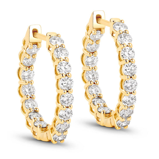 Bids.com 2.04 Carat Genuine Lab Grown Diamond 14K Yellow Gold Earrings Earrings White Smoke