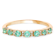 Bids.com 0.41 Carat Genuine Zambian Emerald and White Diamond 14K Yellow Gold Ring Rings White Smoke size 6.00,size 7.00,size 8.00,size 5.00,size 9.00
