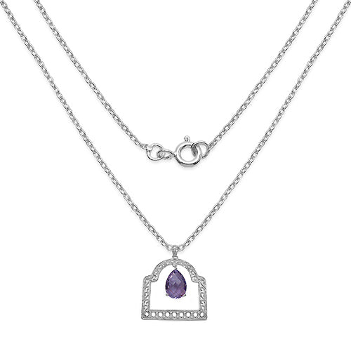 Bids.com 10.70 Carat Genuine Amethyst .925 Sterling Silver Pendant Pendants White Smoke
