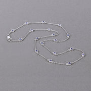 Bids.com 1.80 Carat Genuine Tanzanite .925 Sterling Silver Necklace Necklaces Dark Gray size 18.00