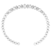 Bids.com .925 Sterling Silver 1/4 Cttw Diamond Rondelle Graduated Ball Bead Cuff Bangle Bracelet (I-J color, I2-I3 clarity) - Fits wrists up to 7 1/2 inches Bracelets White Smoke White.Sterling Silver / 7