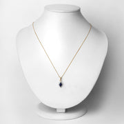 Bids.com 0.92 Carat Genuine Blue Sapphire and White Diamond 14K Yellow Gold Pendant Pendants Lavender
