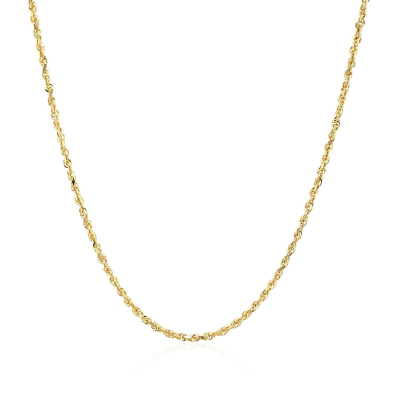 Bids.com 10k Yellow Gold Solid Diamond Cut Rope Chain 1.4mm Necklaces White Smoke 16 / Yellow Gold,18 / Yellow Gold,20 / Yellow Gold,22 / Yellow Gold,24 / Yellow Gold