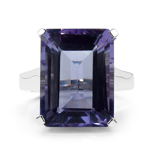 Bids.com 11.47 Carat Genuine Amethyst .925 Sterling Silver Ring Rings White Smoke size 6.00,size 7.00,size 8.00,size 5.00,size 9.00,size 10.00