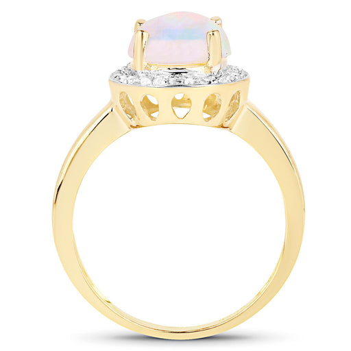 Bids.com 0.95 Carat Genuine Ethiopian Opal and White Topaz .925 Sterling Silver Ring Rings White Smoke size 6.00,size 8.00,size 9.00,size 7.00,size 5.00,size 10.00