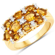 Bids.com 14K Yellow Gold Plated 2.48 Carat Genuine Citrine & White Topaz .925 Sterling Silver Ring Rings White Smoke size 7.00,size 6.00,size 8.00,size 9.00,size 5.00,size 8.50