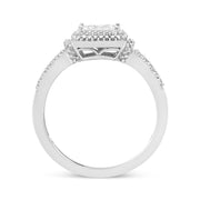 Bids.com .925 Sterling Silver 1/4 Cttw Princess-cut Diamond Composite Ring with Beaded Halo (H-I Color, SI1-SI2 Clarity) - Size 7 Rings White Smoke 7 / White.Sterling Silver,5 / White.Sterling Silver,8 / White.Sterling Silver,6 / White.Sterling Silver,9 / White.Sterling Silver,10 / White.Sterling Silver,11 / White.Sterling Silver,12 / White.Sterling Silver