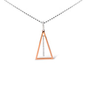 Bids.com 14K Rose and White Gold 1/8 Cttw Diamond Windchime 18" Pendant Necklace (G-H Color, SI1-SI2 Clarity) Necklaces White Smoke WhiteRose.Gold / 18