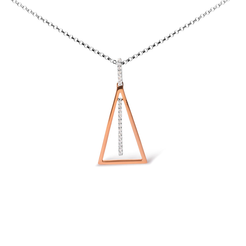 Bids.com 14K Rose and White Gold 1/8 Cttw Diamond Windchime 18" Pendant Necklace (G-H Color, SI1-SI2 Clarity) Necklaces White Smoke WhiteRose.Gold / 18