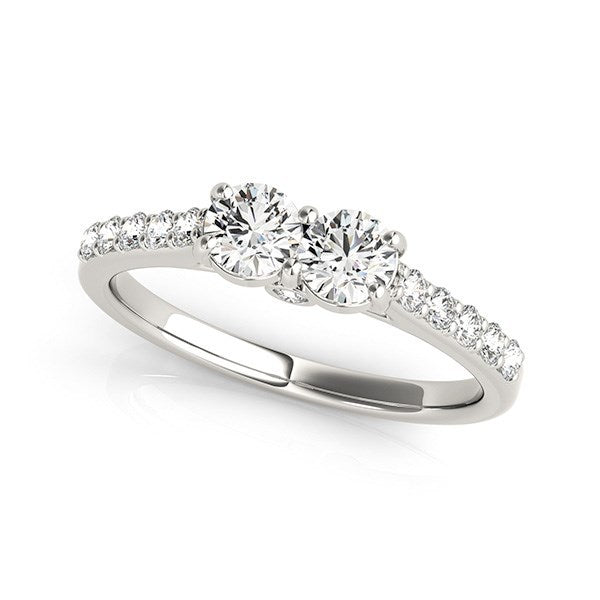 Bids.com 14k White Gold Round Two Stone Diamond Ring (3/4 cttw) Rings White Smoke 3 / White Gold,3.5 / White Gold,4 / White Gold,4.5 / White Gold,5 / White Gold,5.5 / White Gold,6 / White Gold,6.5 / White Gold,7 / White Gold,7.5 / White Gold,8 / White Gold,8.5 / White Gold,9 / White Gold