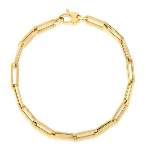 Bids.com 10K Yellow Gold Lite Paperclip Bracelet  (4.20 mm) Bracelets White Smoke 7.5 / Yellow Gold