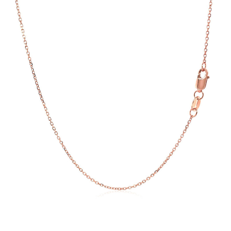 Bids.com Diamond Cut Cable Link Chain in 14k Rose Gold (0.8 mm) Necklaces White Smoke 16 / Rose Gold,18 / Rose Gold,20 / Rose Gold,One / Rose Gold