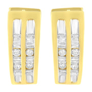 Bids.com 10K Yellow Gold 1/2 cttw Diamond Huggy Heart Hoop Earrings (I-J Clarity, I2-I3 Color) Earrings White Smoke Yellow.Gold / 0.5