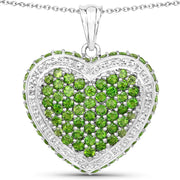 Bids.com 4.62 Carat Genuine Chrome Diopside .925 Sterling Silver Pendant Pendants White Smoke