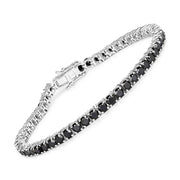 Bids.com 5.40 Carat Genuine Black Diamond .925 Sterling Silver Bracelet Bracelets White Smoke size 7.00