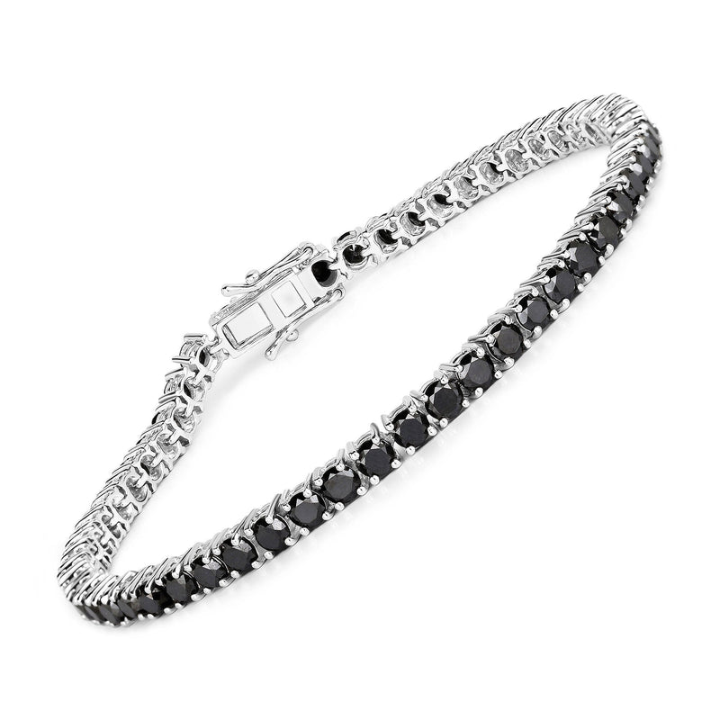 Bids.com 5.40 Carat Genuine Black Diamond .925 Sterling Silver Bracelet Bracelets White Smoke size 7.00