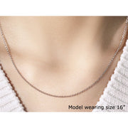 Bids.com 14k White Gold Round Cable Link Chain 1.9mm Necklaces Wheat 16 / White Gold,18 / White Gold,20 / White Gold