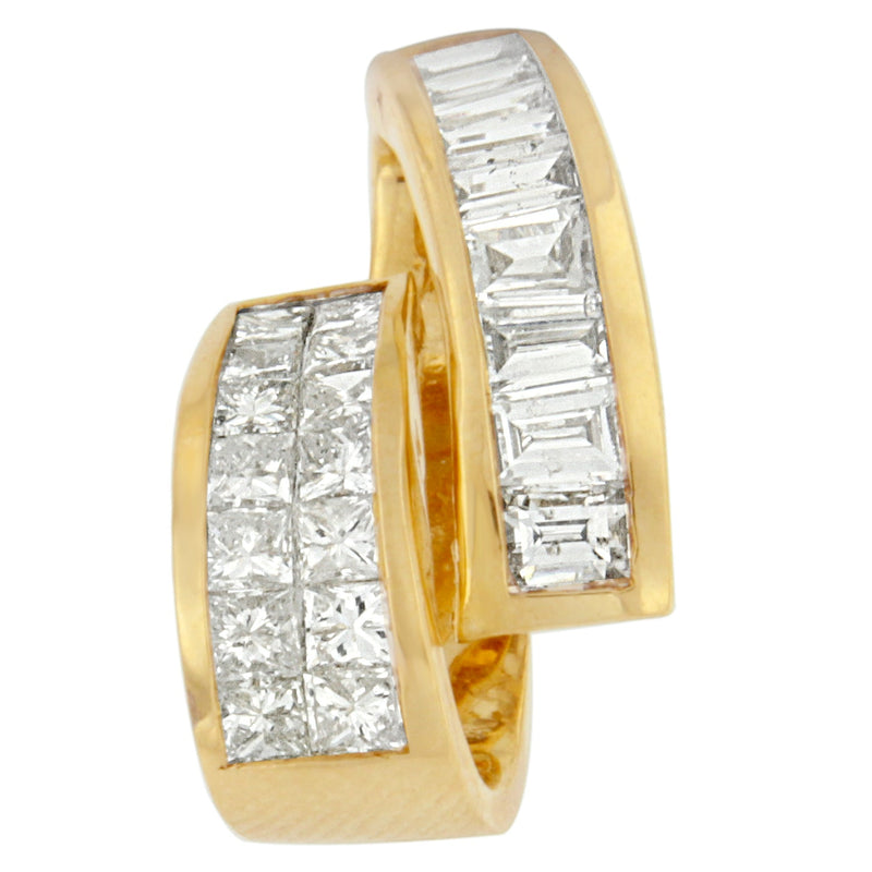 Bids.com 14K Yellow Gold 1 5/8 cttw Princess and Baguette Cut Diamond Fashion Pendant Necklace (G-H, VS2-SI1) Necklaces White Smoke Yellow.Gold / 18