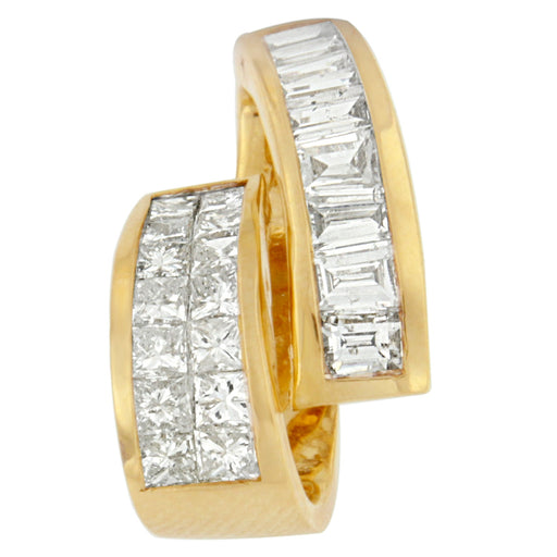 Bids.com 14K Yellow Gold 1 5/8 cttw Princess and Baguette Cut Diamond Fashion Pendant Necklace (G-H, VS2-SI1) Necklaces White Smoke Yellow.Gold / 18