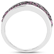 Bids.com 2.33 Carat Genuine Ruby .925 Sterling Silver Ring Rings White Smoke size 8.00,size 6.00,size 7.00,size 9.00,size 5.00