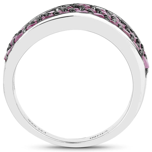 Bids.com 2.33 Carat Genuine Ruby .925 Sterling Silver Ring Rings White Smoke size 8.00,size 6.00,size 7.00,size 9.00,size 5.00