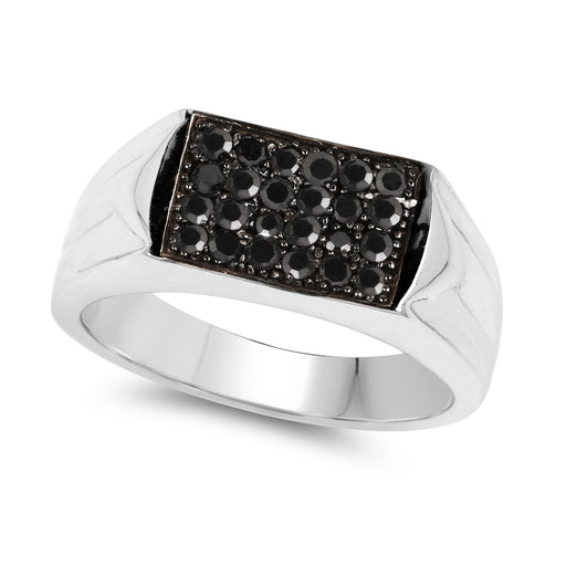 Bids.com 0.42 Carat Genuine Black Diamond .925 Sterling Silver Ring Rings White Smoke size 9.00,size 6.00,size 7.00,size 8.00