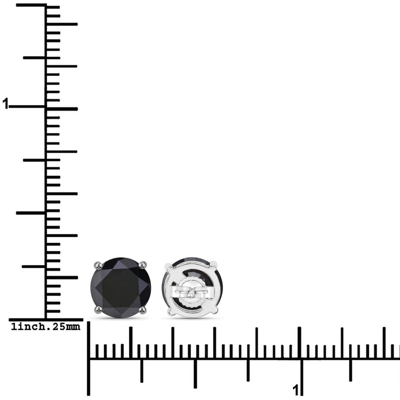 Bids.com 4.91 Carat Genuine Black Diamond 14K White Gold Earrings Earrings White Smoke