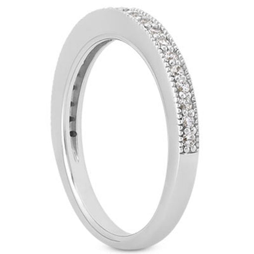 Bids.com 14k White Gold Pave Diamond Milgrain Wedding Ring Band Set 1/2 Around Rings White Smoke 4 / White Gold,4.5 / White Gold,5 / White Gold,5.5 / White Gold,6 / White Gold,6.5 / White Gold,7 / White Gold,7.5 / White Gold,8 / White Gold,8.5 / White Gold,9 / White Gold