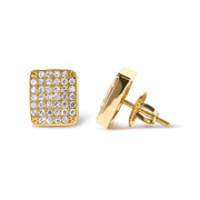 Bids.com 14K Yellow Gold 1/2 Cttw Diamond Square Shaped Composite Cluster Stud  Earrings (I-J Color, I1-I2 Clarity) Earrings White Smoke Yellow.Gold / 0.52