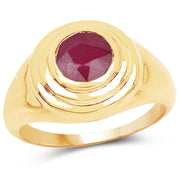 Bids.com 14K Yellow Gold Plated 1.65 Carat Genuine Glass Filled Ruby .925 Sterling Silver Ring Rings White Smoke size 6.00,size 7.00,size 8.00,size 9.00,size 5.00