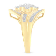 Bids.com 10K Yellow Gold Diamond Bypass Cluster Ring (1 Cttw, I-J Color, I2-I3 Clarity) - Size 7 Rings White Smoke 6 / Yellow.Gold,6.5 / Yellow.Gold,7.5 / Yellow.Gold,8 / Yellow.Gold,7 / Yellow.Gold