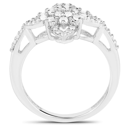Bids.com 0.55 Carat Genuine White Diamond .925 Sterling Silver Ring Rings White Smoke size 6.00,size 8.00,size 7.00,size 9.00