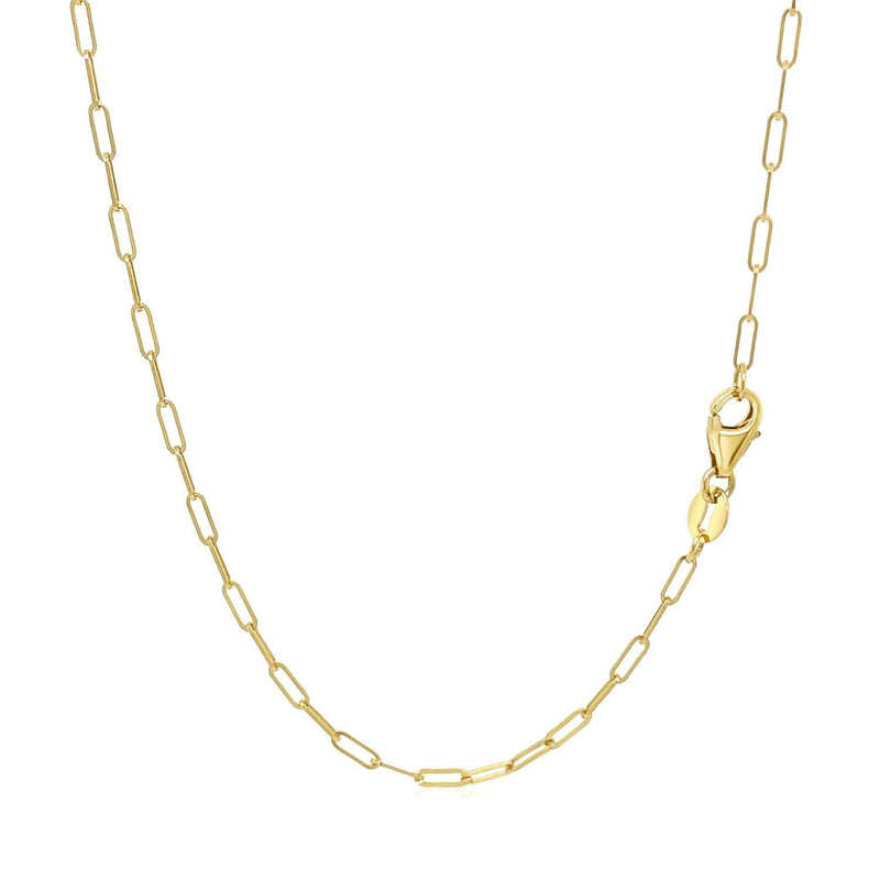 Bids.com 18K Yellow Gold Fine Paperclip Chain (1.50 mm) Necklaces White Smoke 16 / Yellow Gold,18 / Yellow Gold,20 / Yellow Gold