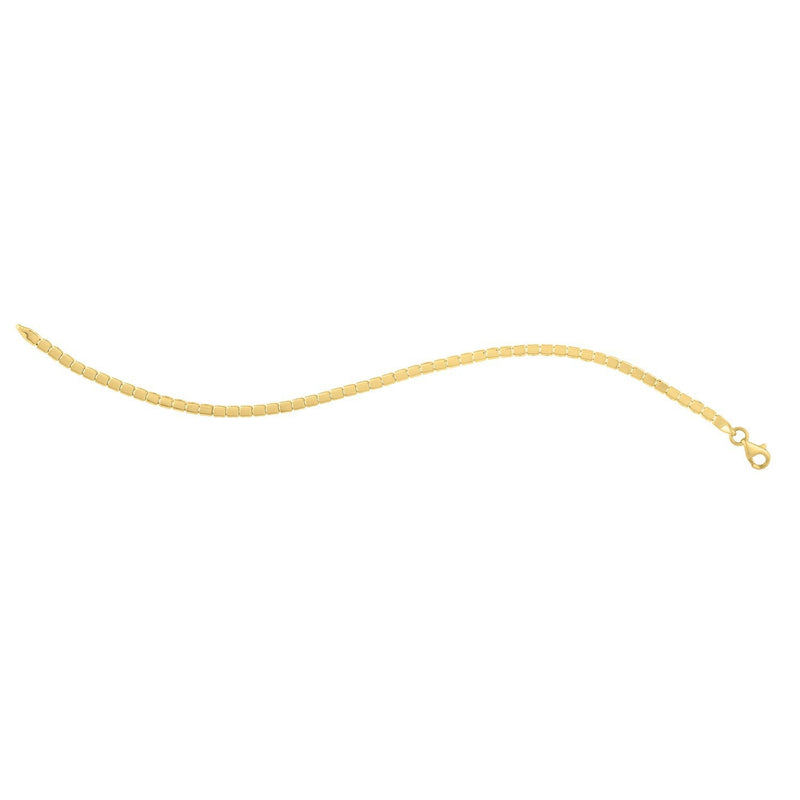 Bids.com 14k Yellow Gold 7 inch Mini Cube Bracelet (2.60 mm) Bracelets White Smoke 7 / Yellow Gold