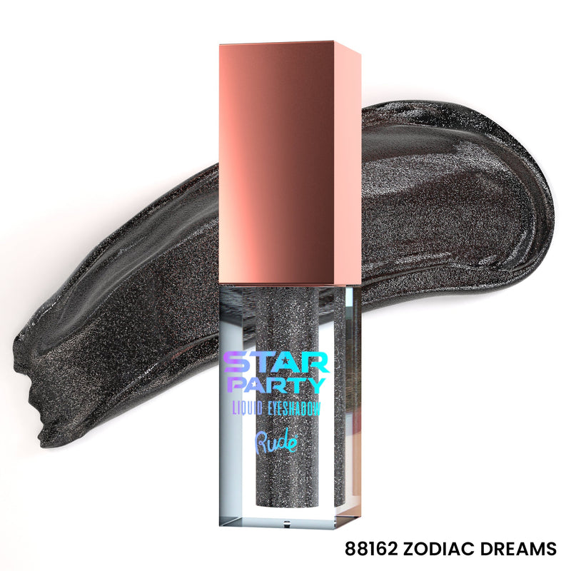 Rude Cosmetics Star Party Liquid Glitter Eyeshadow Single Eyeshadows Dark Slate Gray Zodiac Dreams