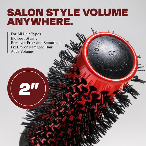 TheSalonGuy 2" Ion Ceramic Round Brush TheSalonGuy Haircare Light Gray