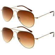 eyekeeper.com 2 Pack 3-10yr Old Kids Child Pilot Metal Sunglasses S15016 Sunglasses White Smoke Gold Brown Lens