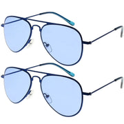 eyekeeper.com 2 Pack 3-10yr Old Kids Child Pilot Metal Sunglasses S15016 Sunglasses White Smoke Blue Lens