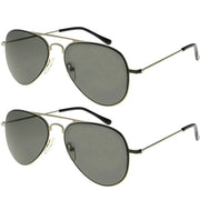 eyekeeper.com 2 Pack 3-10yr Old Kids Child Pilot Metal Sunglasses S15016 Sunglasses White Smoke Silver G15